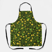 Buttercups auf schwarz schürze (Vorderseite)