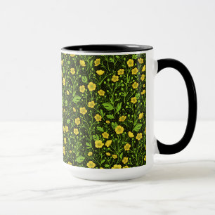 Buttercups auf schwarz tasse