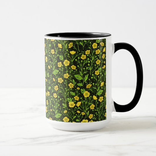 Buttercups auf schwarz tasse (Rechts)
