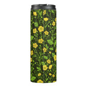 Buttercups auf schwarz thermosbecher (Rückseite)