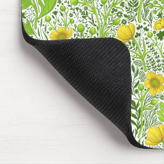 Buttercups auf weiß mousepad (Ecke)