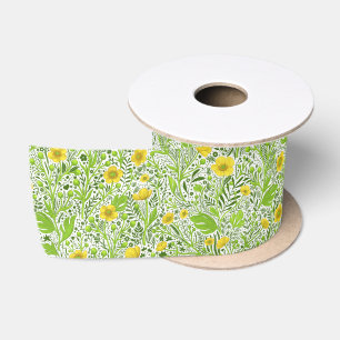 Buttercups auf weiß satinband
