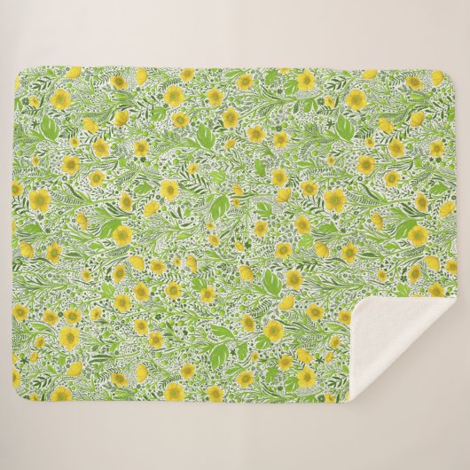 Buttercups auf weiß sherpadecke (Vorderseite (Horizontal))