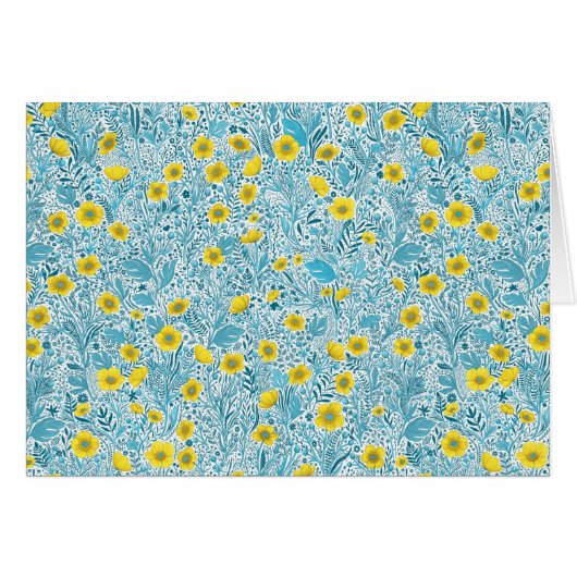Buttercups, gelb, blau und weiß (Vorderseite (Horizontal))