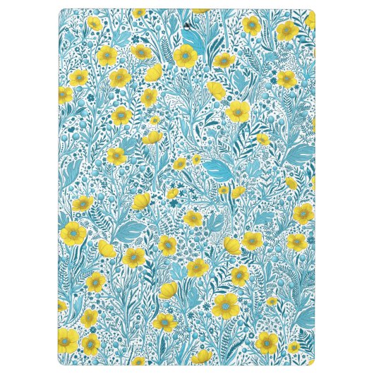 Buttercups, gelb, blau und weiß klemmbrett (Rückseite)