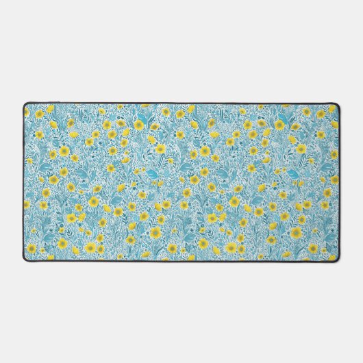 Buttercups, gelb, blau und weiß schreibtischunterlage (Vorderseite)
