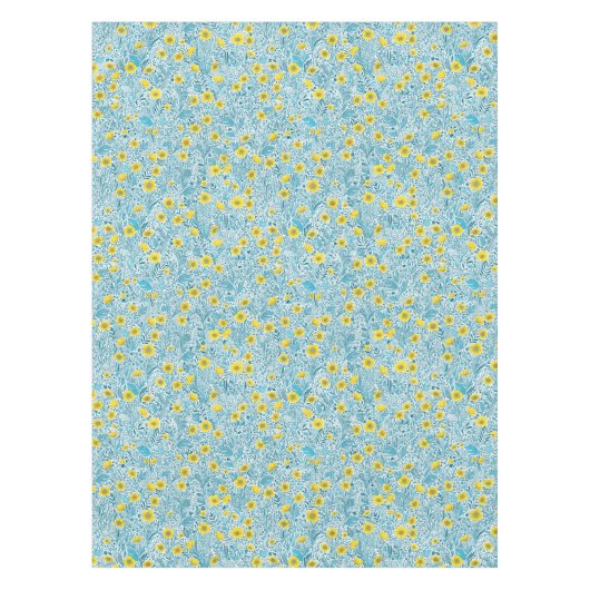 Buttercups, gelb, blau und weiß tischdecke (Vorderseite)