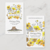 Buttercups und Adorable Groundhog Gelbe Flora Visitenkarte (Vorne/Hinten)