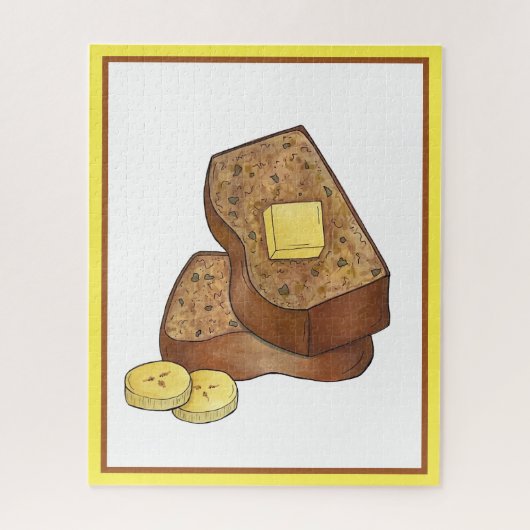 Buttered Banana Broad Loaf Slice Food Illustration Puzzle (Vertikal)