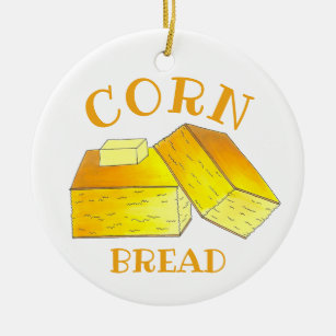 Buttered Cornbread Southern Soul Food Spoon Brot Keramik Ornament