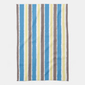 Buttered Popcorn Kaffee Brown Sonic Blue Streifen Geschirrtuch (Vertikal)