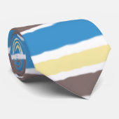 Buttered Popcorn Kaffee Brown Sonic Blue Streifen Krawatte (Gerollt)