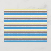 Buttered Popcorn Kaffee Brown Sonic Blue Streifen Postkarte (Vorderseite)