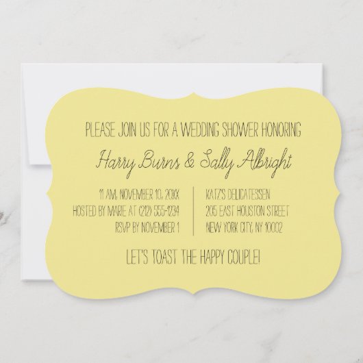 Buttered Toast Lässig Fun Bridal Dusche Einladung (Rückseite)
