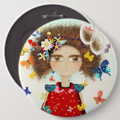 Butterfells Puppe Afro Hair Doll Button (Vorne & Hinten)