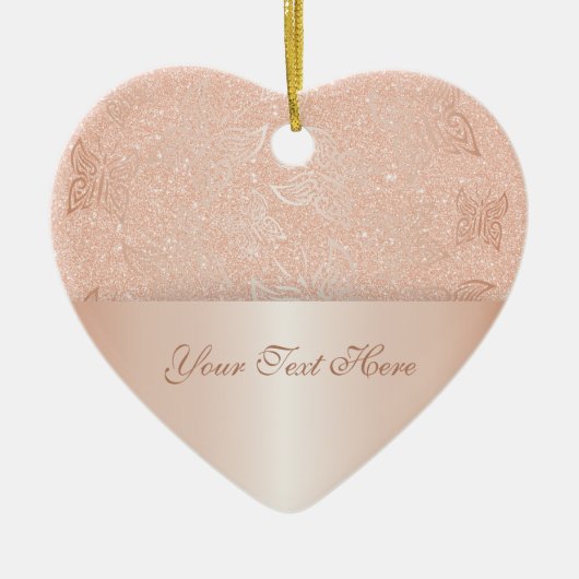Butterfells Rose Gold Personalize Keramik Ornament (Vorne)