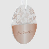 Butterfells Rose Gold Personalize Ornament (Vorderseite)