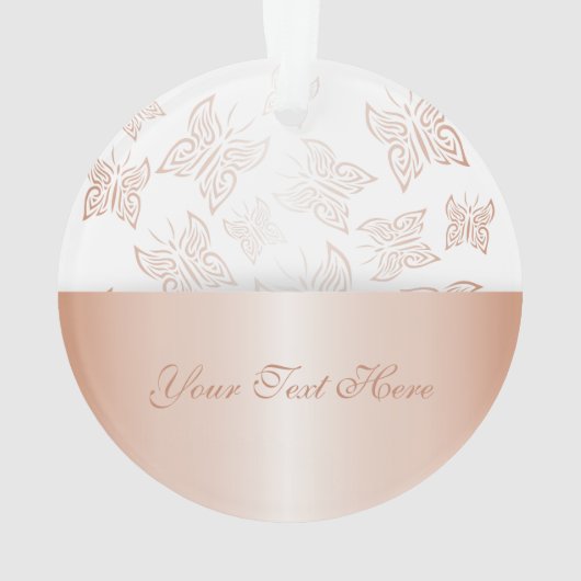 Butterfells Rose Gold Personalize Ornament (Rückseite)