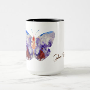 Butterfells Watercolor Art Individuelle Name Tasse