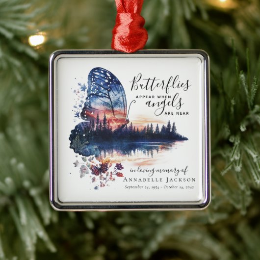 Butterfels-Zitat-Memorial Ornament Aus Metall (Baum)