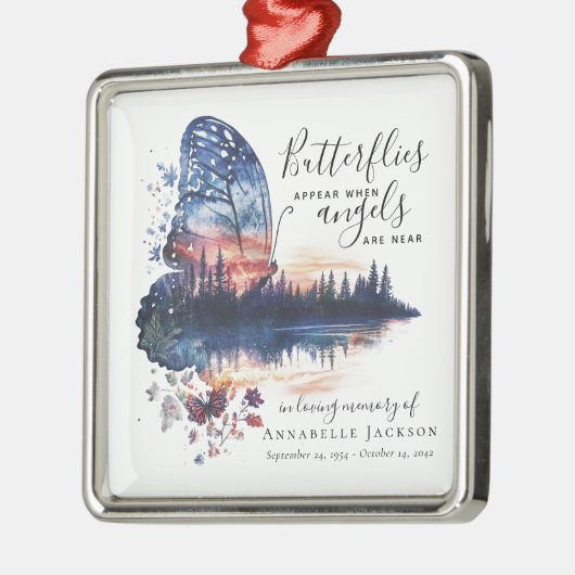 Butterfels-Zitat-Memorial Ornament Aus Metall (Links)