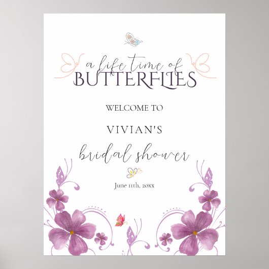 Butterfets Brautparty Digital Welcome Poster (Vorne)