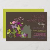 Butterfets Deko Blätter House Erwärmung Party Einl Einladung (Vorne/Hinten)