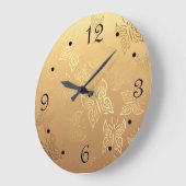 Butterfets Muster Gold Zahlen Große Wanduhr (Winkel)