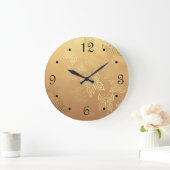 Butterfets Muster Gold Zahlen Große Wanduhr (Zuhause)