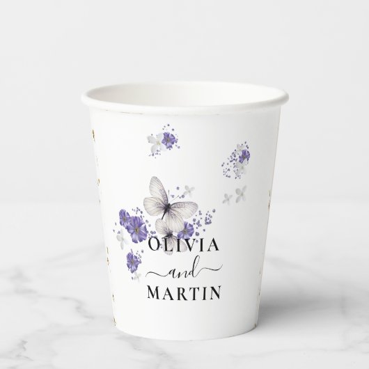 Butterfets Script Wedding Paper Cups Pappbecher (Rückseite)