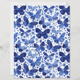 Butterfets Watercolor Blue Scrapbook Paper
