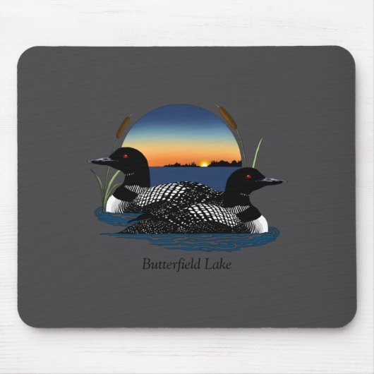 Butterfield Lake Loon Paar Mousepad (Vorne)