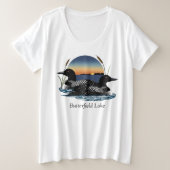 Butterfield Lake Loon Pair Große Größe T-Shirt (Design vorne)