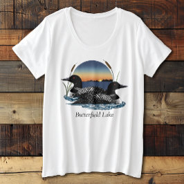 Butterfield Lake Loon Pair Große Größe T-Shirt
