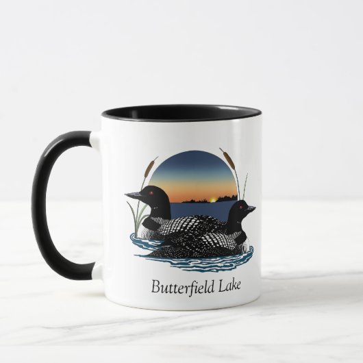 Butterfield Lake Loon Pair Tasse (Links)