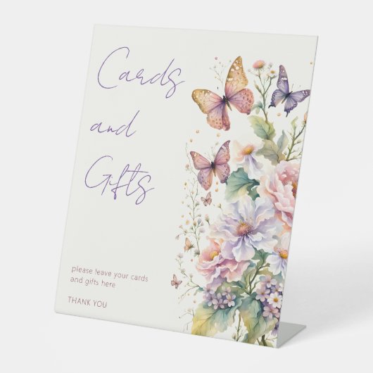 Butterfisch Blumengeschenke Brautparty Zeichen Sockelschild (Vorderseite)