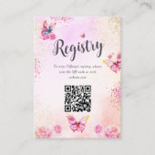 Butterfisch Brautparty Registry QR Code Begleitkarte (Vorderseite)