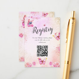 Butterfisch Brautparty Registry QR Code Begleitkarte