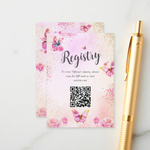 Butterfisch Brautparty Registry QR Code Begleitkarte