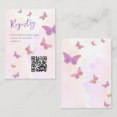 Butterfisch Brautparty Registry QR Code Begleitkarte (Vorne/Hinten)