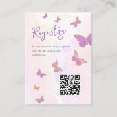 Butterfisch Brautparty Registry QR Code Begleitkarte (Vorderseite)