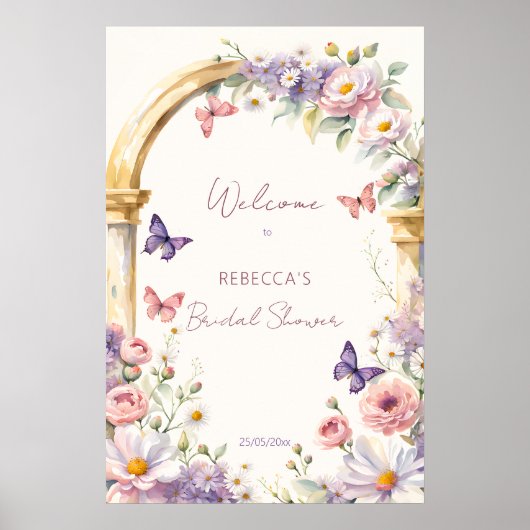 Butterfisch Frühjahr Sommer Brautparty Empfang Poster (Vorne)