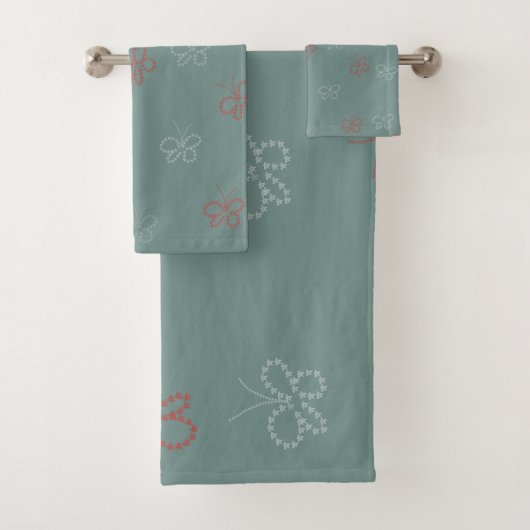 Butterfisch Stars Sage Green Badhandtuch Set (Insitu)