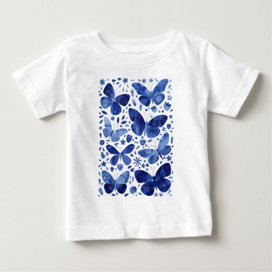 Butterfisch Watercolor Blue Baby T-shirt (Vorderseite)