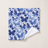 Butterfisch Watercolor Blue Badhandtuch Set (Waschlappen)