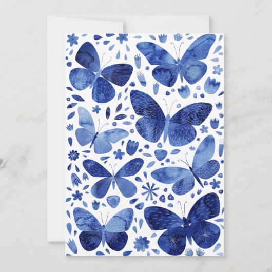 Butterfisch Watercolor Blue Dankeskarte (Vorderseite)