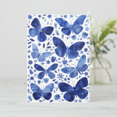 Butterfisch Watercolor Blue Dankeskarte (Stehend Vorderseite)