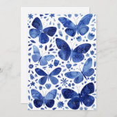 Butterfisch Watercolor Blue Dankeskarte (Vorne/Hinten)