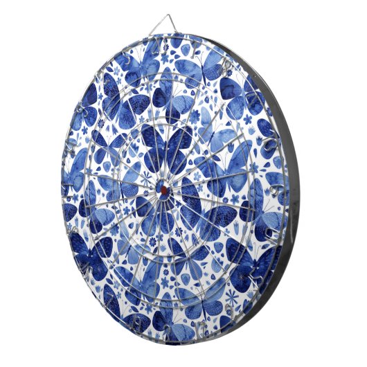 Butterfisch Watercolor Blue Dartscheibe (Vorderseite rechts)