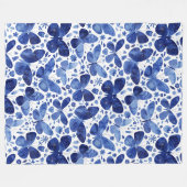 Butterfisch Watercolor Blue Fleecedecke (Vorderseite (Horizontal))